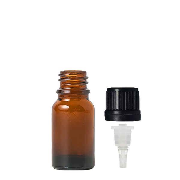 Bouteille en verre ambré de 10 ml avec bouchon compte-gouttes TE