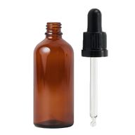 Flacon compte-gouttes en verre ambré de 50 ml avec pipette noire