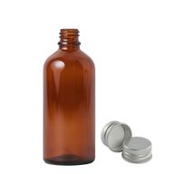 Bouteille compte-gouttes en verre ambré de 100 ml avec bouchon en aluminium