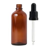 Bouteille compte-gouttes en verre ambré de 100 ml avec pipette noire