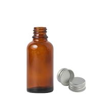 Bouteille compte-gouttes en verre ambré de 30 ml avec capuchon en aluminium