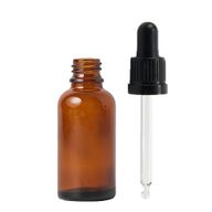 Bouteille compte-gouttes en verre ambré de 30 ml avec pipette noire