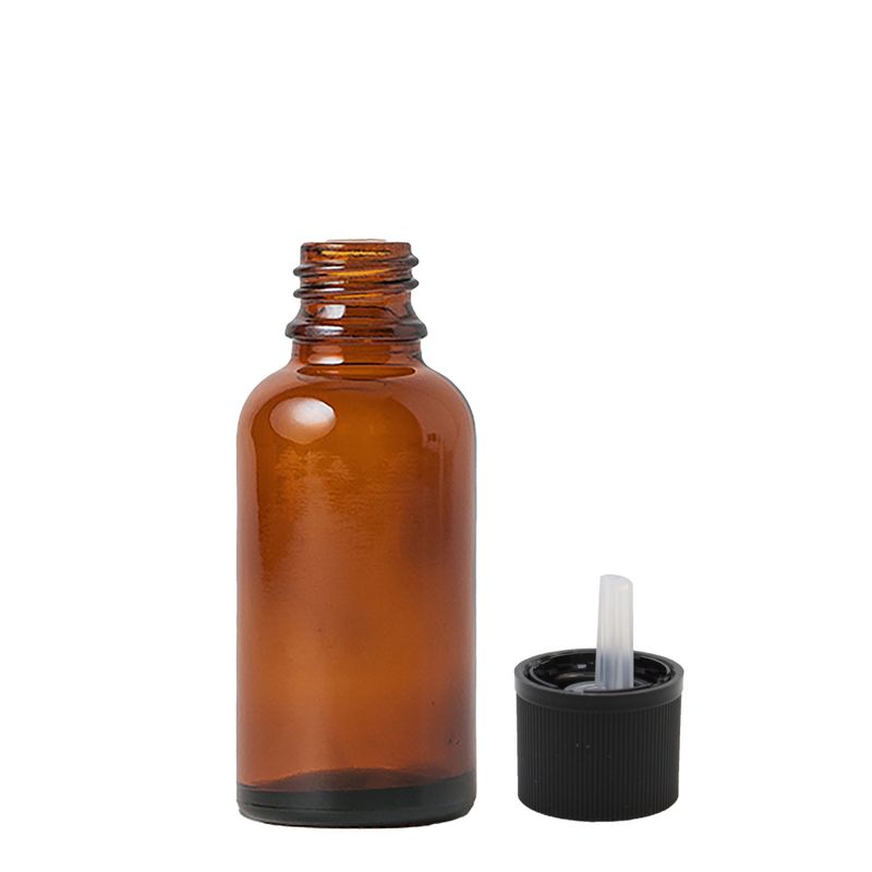 Bouteille compte-gouttes en verre ambré de 30 ml avec bouchon de sécurité pour enfants