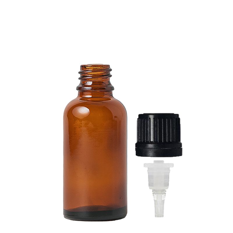 Bouteille compte-gouttes en verre ambré de 30 ml avec bouchon compte-gouttes TE
