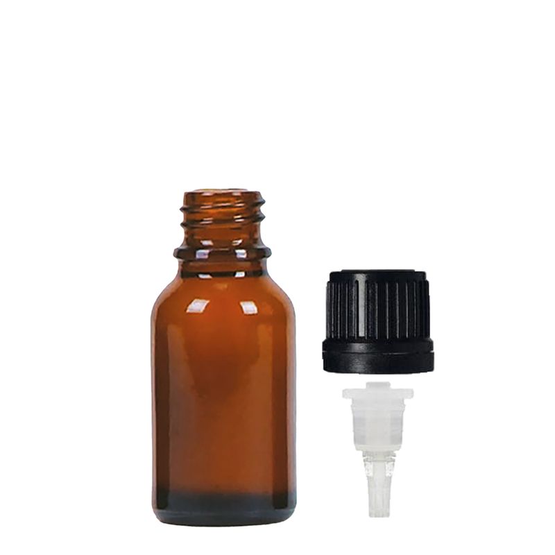 Flacon Compte-Gouttes en Verre Ambré de 15 ml avec Bouchon Compte-Gouttes TE
