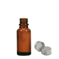 Flacon Compte-Gouttes en Verre Ambré de 20 ml avec Bouchon en Aluminium