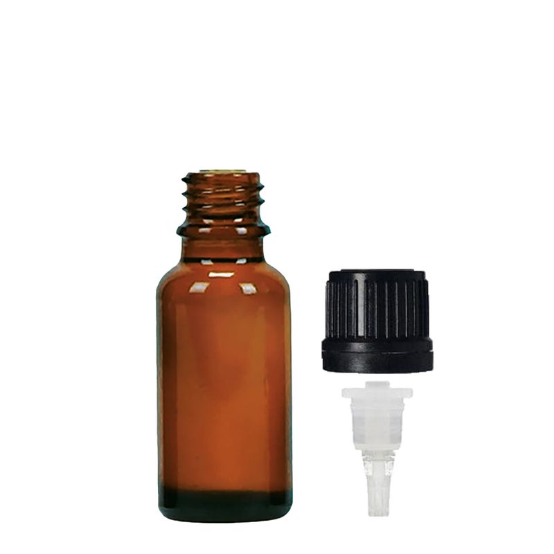 Flacon Compte-Gouttes en Verre Ambré de 20 ml avec Bouchon Compte-Gouttes TE