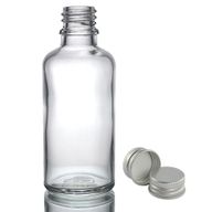 Bouteille Compte-gouttes en Verre Transparent de 100ml avec Bouchon en Aluminium