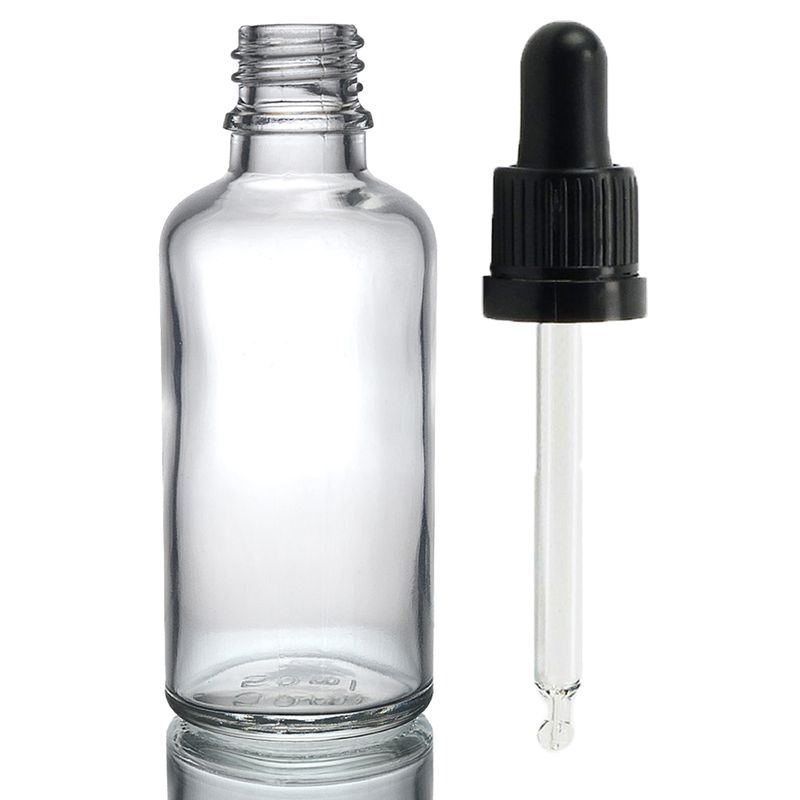 Bouteille Compte-gouttes en Verre Transparent de 100ml avec Pipette Inviolable Transparente