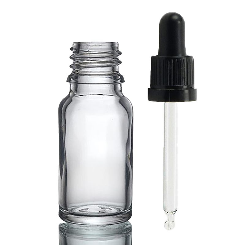 Bouteille Compte-gouttes en Verre Transparent de 10ml avec Pipette Inviolable Transparente