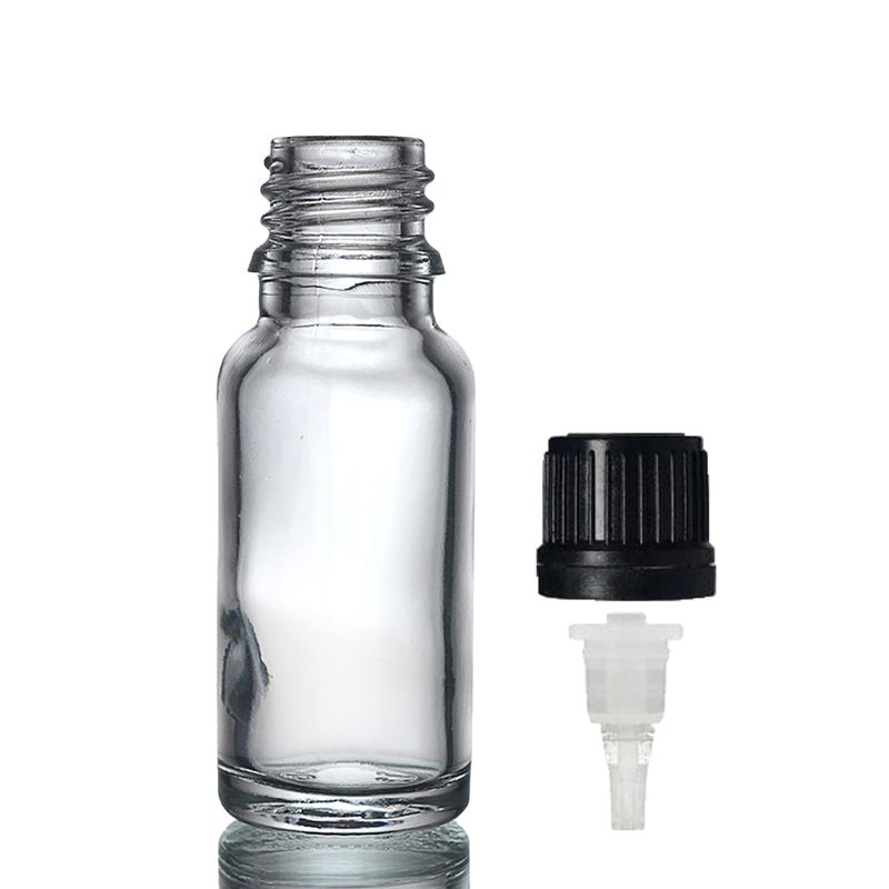 Bouteille Compte-gouttes en Verre Transparent de 15ml avec Bouchon Compte-gouttes