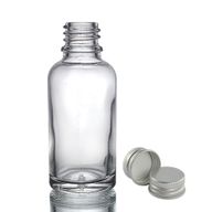 Bouteille Compte-gouttes en Verre Transparent de 30ml avec Bouchon en Aluminium