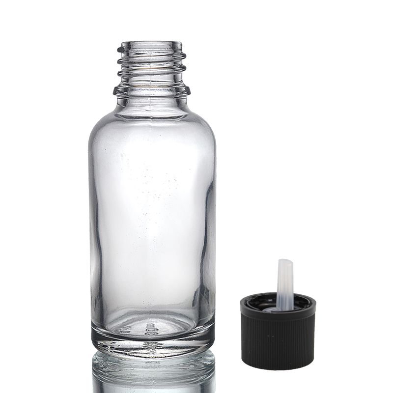 Bouteille Compte-gouttes en Verre Transparent de 30ml avec Bouchon Compte-gouttes de Sécurité Enfant