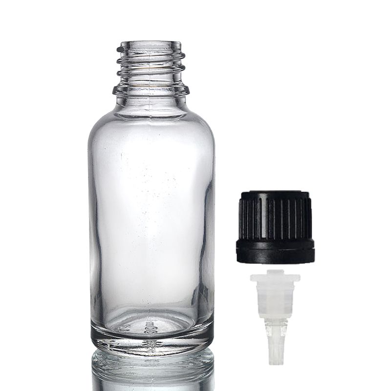 Bouteille Compte-gouttes en Verre Transparent de 30ml avec Bouchon Compte-gouttes