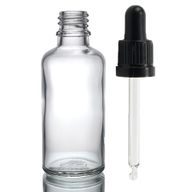 Bouteille Compte-gouttes en Verre Transparent de 50ml avec Pipette Inviolable Transparente
