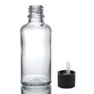 Bouteille Compte-gouttes en Verre Transparent de 50ml avec Bouchon Compte-gouttes de Sécurité Enfant