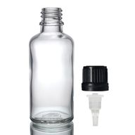 Bouteille Compte-gouttes en Verre Transparent de 50ml avec Bouchon Compte-gouttes