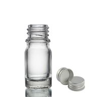 Bouteille Compte-gouttes en Verre Transparent de 5ml avec Bouchon en Aluminium