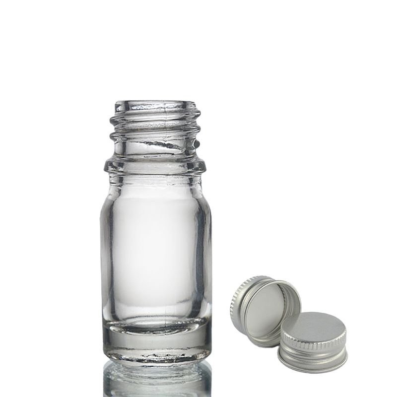 Bouteille Compte-gouttes en Verre Transparent de 5ml avec Bouchon en Aluminium
