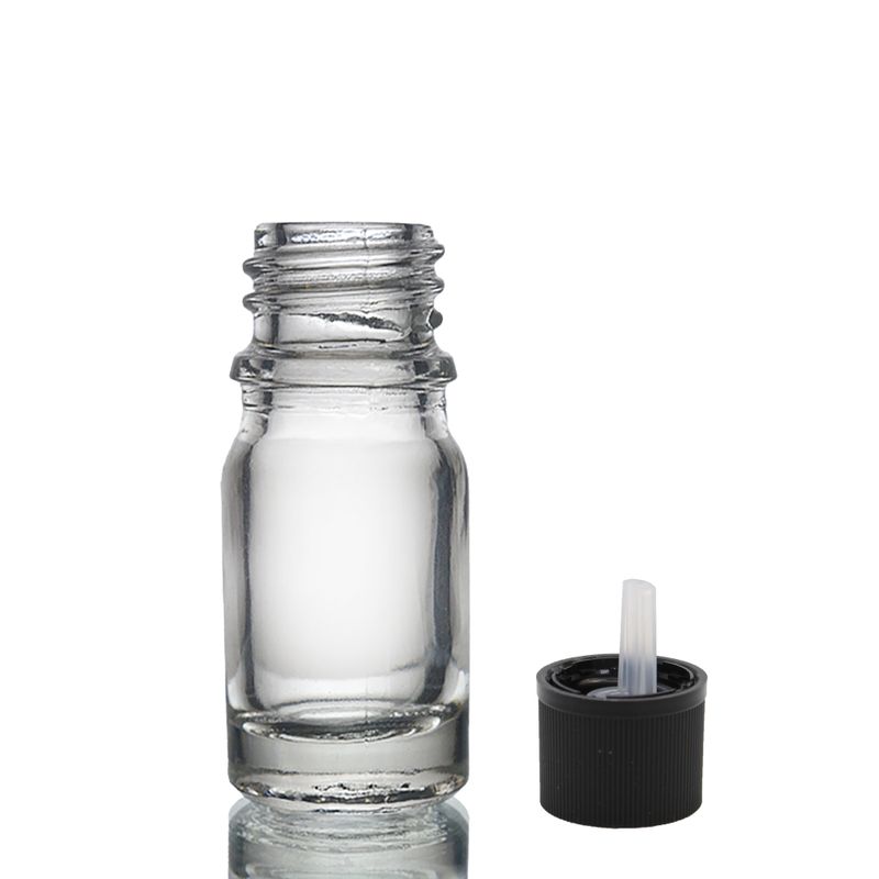 Bouteille Compte-gouttes en Verre Transparent de 5ml avec Bouchon Compte-gouttes de Sécurité Enfant