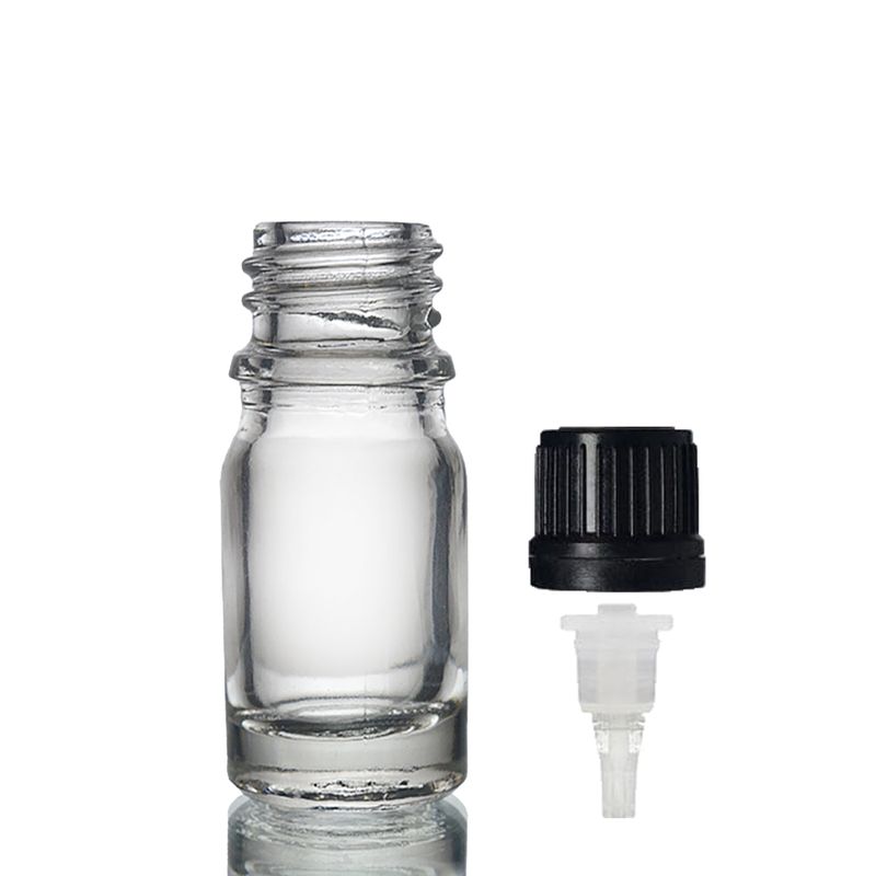 Bouteille Compte-gouttes en Verre Transparent de 5ml avec Bouchon Compte-gouttes