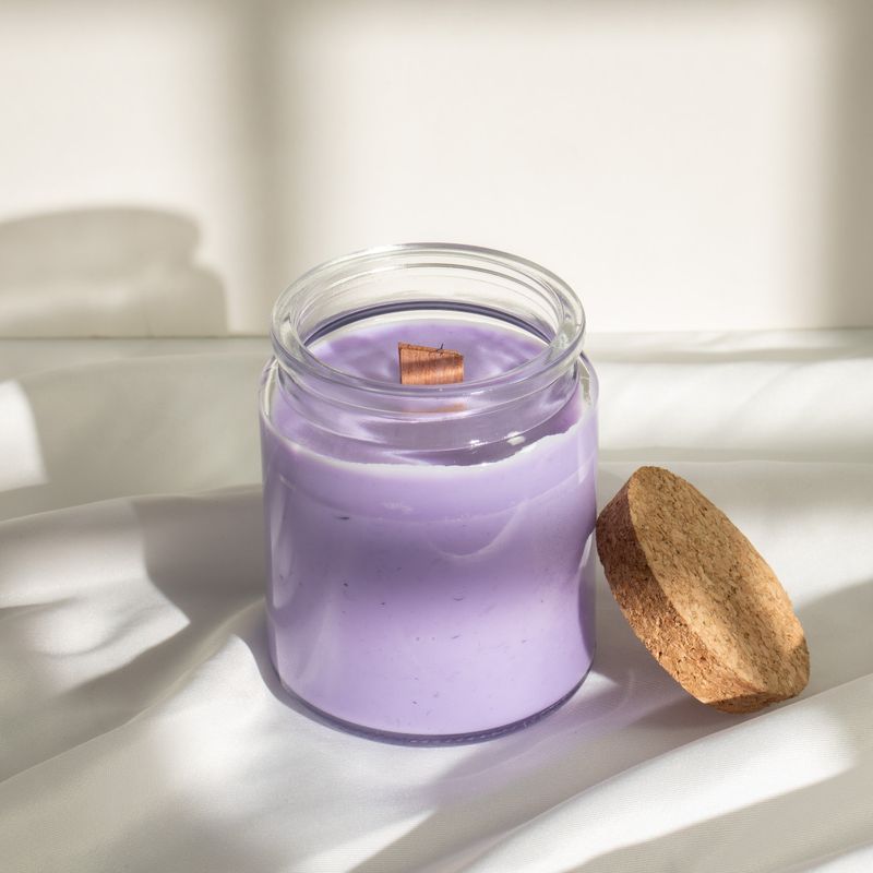 Bougie en Cire de Soja Woodwick – Sans Étiquette : Lavande Sauvage
