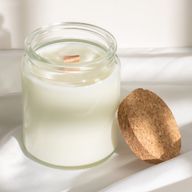 Bougie en Cire de Soja Woodwick – Sans Étiquette : Feuilles et Lin