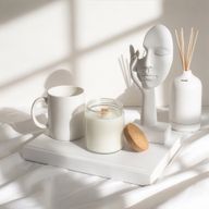 Bougie en Cire de Soja Woodwick – Sans Étiquette : Feuilles et Lin