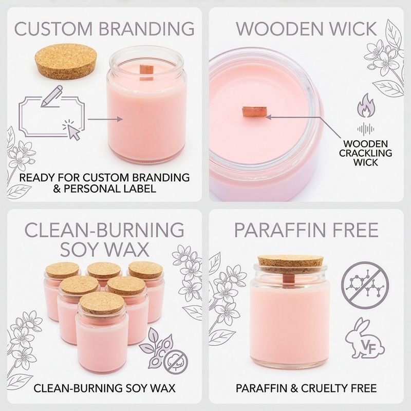 Bougie en Cire de Soja Woodwick – Sans Étiquette - Jasmine Glade