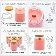 Bougie en Cire de Soja Woodwick – Sans Étiquette : Rose de Minuit