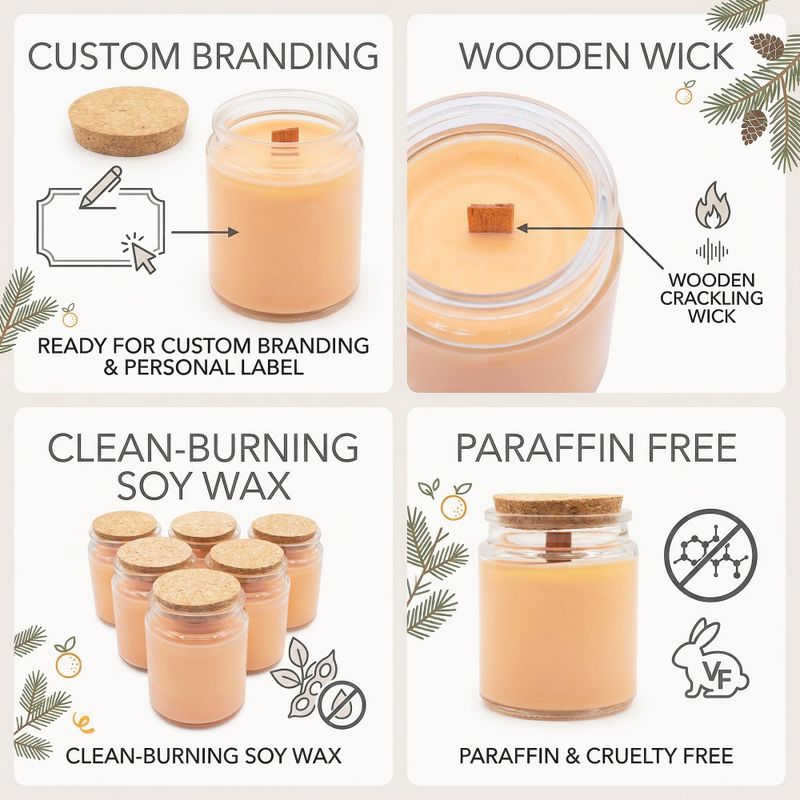 Bougie en Cire de Soja Woodwick – Sans Étiquette : Zeste Forestier
