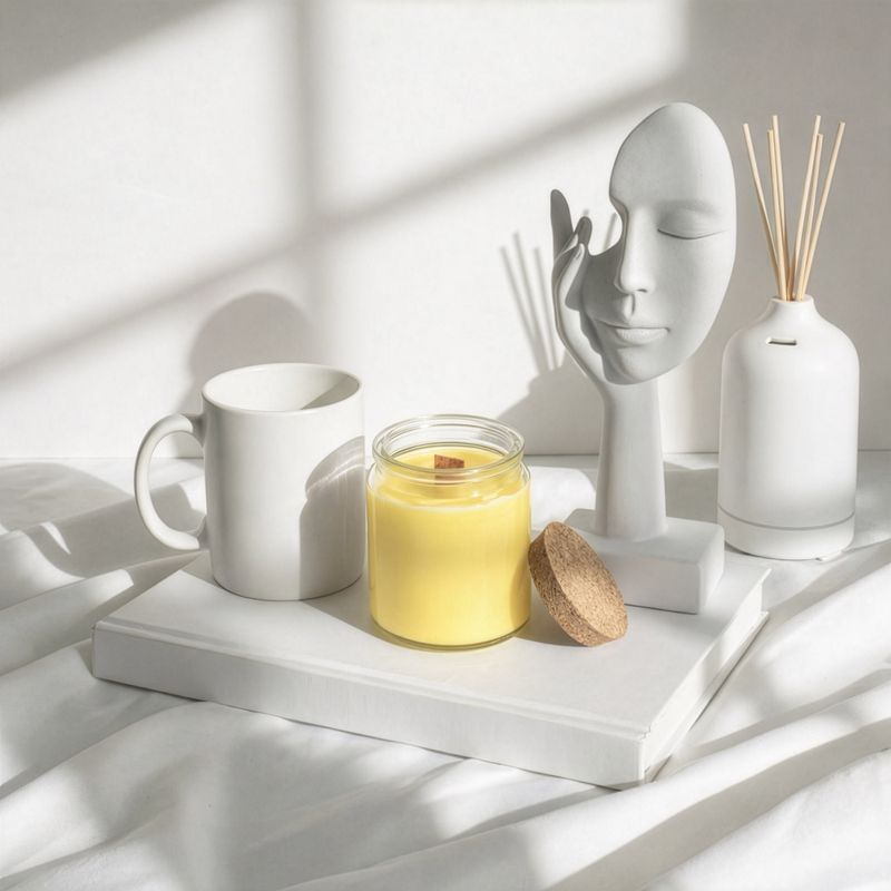 Bougie en Cire de Soja Woodwick – Sans Étiquette : Résine Forestière