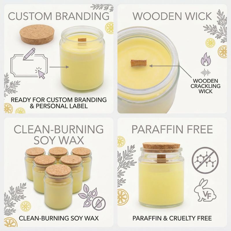 Bougie en Cire de Soja Woodwick – Sans Étiquette : Résine Forestière