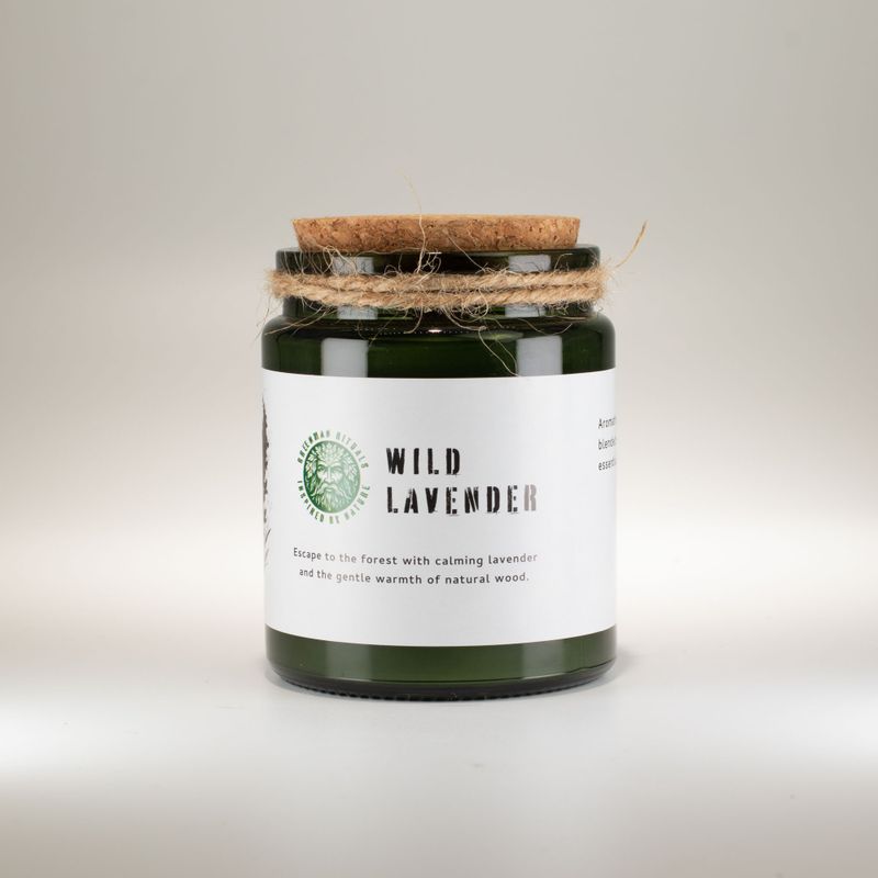Bougie En Cire de Soja Avec Mèche en Bois– Lavande Sauvage