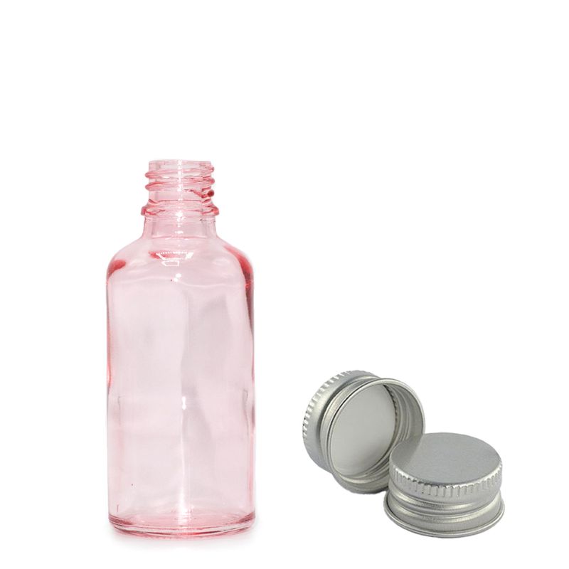 Bouteille Compte-Gouttes en Verre Rose 10ml - Avec Bouchon en Aluinium