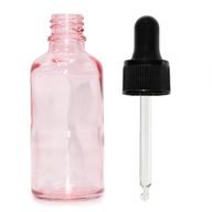 Bouteille Compte-Gouttes en Verre Rose 100ml - Avec Pipette Noire