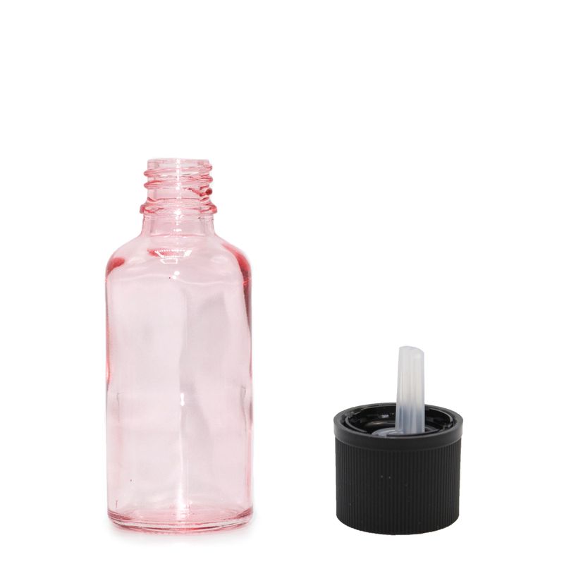 Bouteille Compte-Gouttes en Verre Rose 10ml - Avec Bouchon Compte-Gouettes Sécurité Enfant
