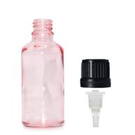 Bouteille Compte-Gouttes en Verre Rose 50ml - Avec Bouchon Compte-Gouttes