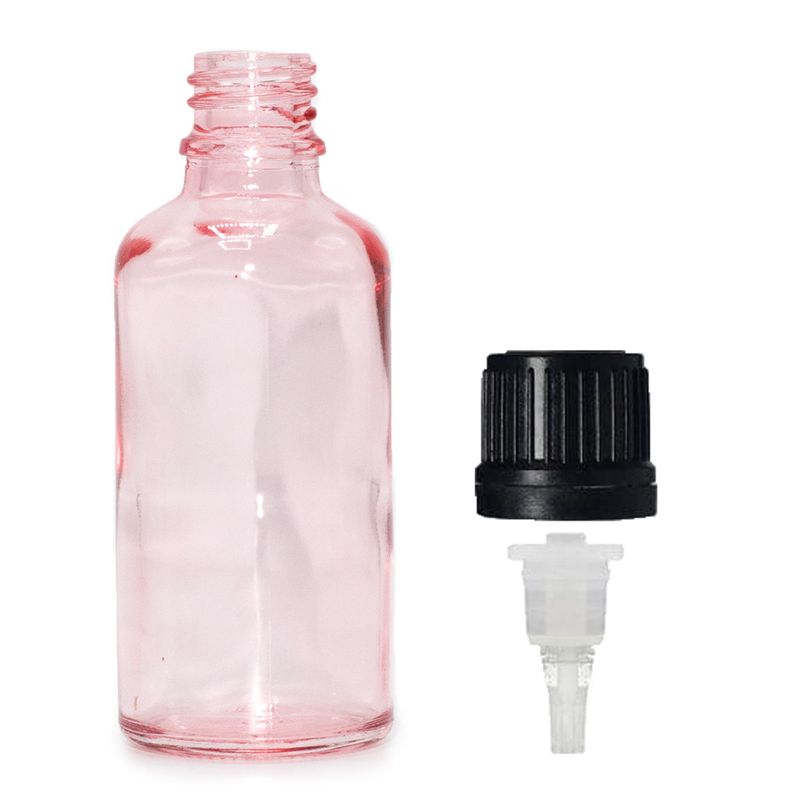 Bouteille Compte-Gouttes en Verre Rose 100ml - Avec Bouchon Compte-Gouttes