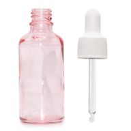 Bouteille Compte-Gouttes en Verre Rose 100ml - Avec Pipette Blanche