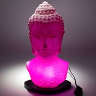 Lampe Buste de Bouddha – Cerise Craquelée – Socle Ovale