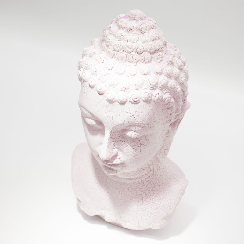 Lampe Buste de Bouddha – Cerise Craquelée – Socle Ovale