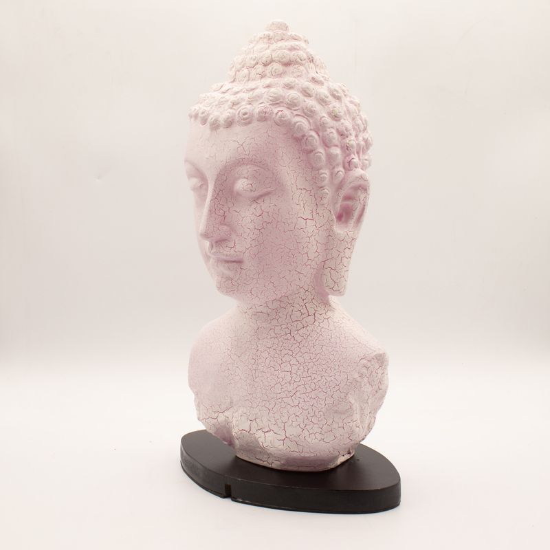 Lampe Buste de Bouddha – Cerise Craquelée – Socle Ovale