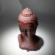 Lampe Buste de Bouddha – Lave Fusionnée – Socle Ovale