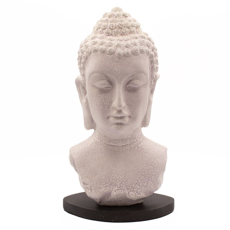 Lampe Buste de Bouddha – Lavande Craquelée – Socle Ovale
