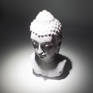 Lampe Buste de Bouddha – Lavande Craquelée – Socle Ovale