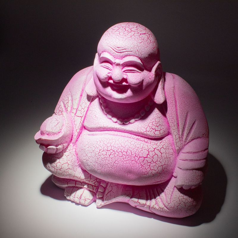Lampe Bouddha Rieur – Fruit du Dragon – Socle Rond