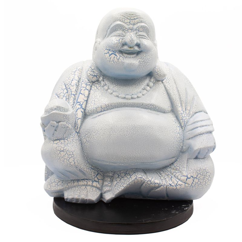 Lampe Bouddha Rieur – Bleu Ciel – Socle Rond