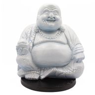 Lampe Bouddha Rieur – Bleu Ciel – Socle Rond