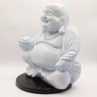 Lampe Bouddha Rieur – Bleu Ciel – Socle Rond